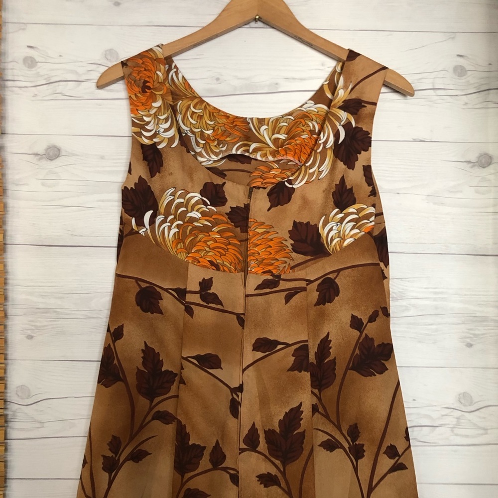 Vintage Hawaiian Palm Maxi Dress Floral Sleeveless - Picture 6 of 8